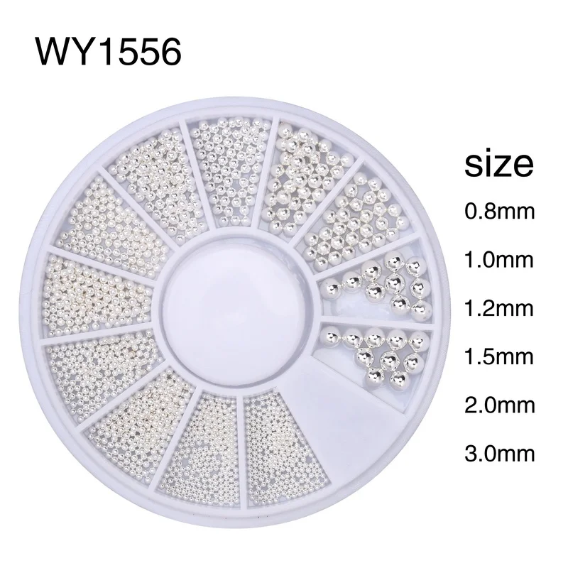 Безessical мини-икра, металлические бусины из нержавеющей стали, шарики для ногтей, икра, розовое золото, 3D микро-шарики для ногтей, художественный амулет в колесах - Цвет: WY1556