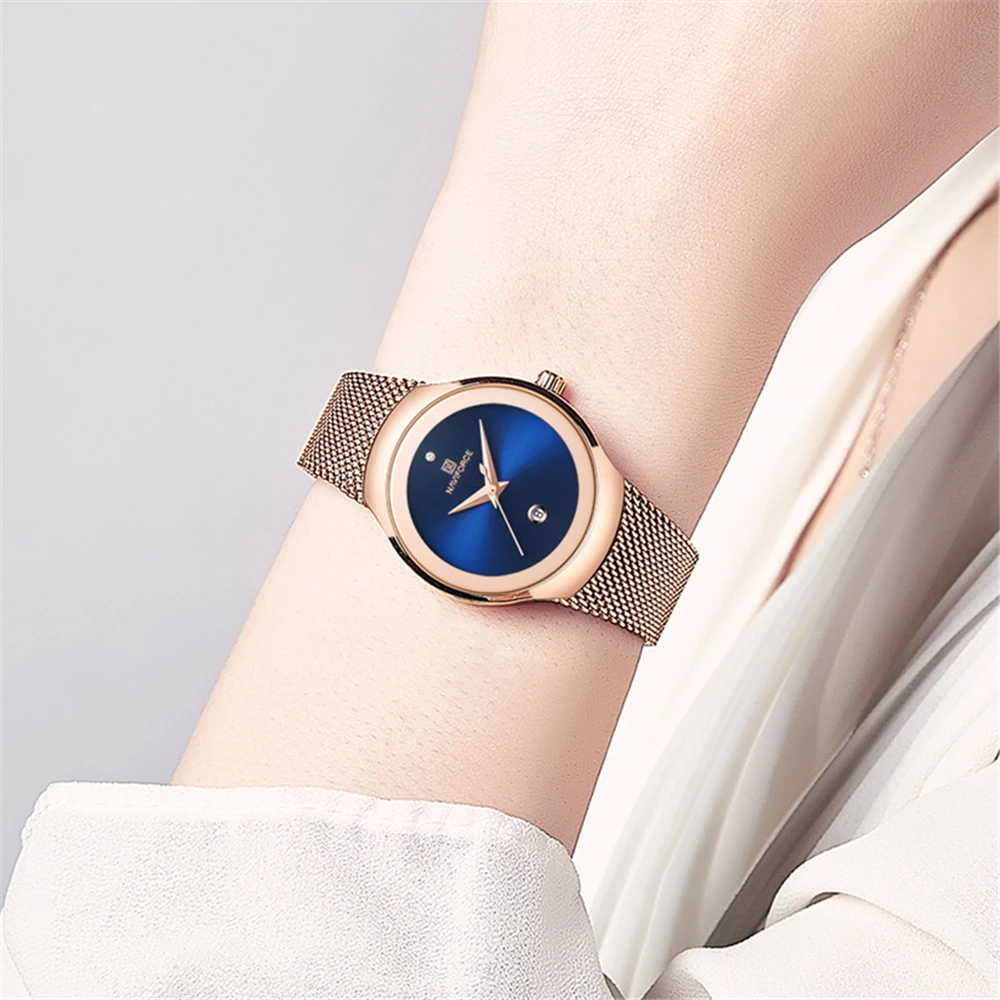 NAVIFORCE женские часы модные наручные роскошные браслет Relogio Feminino|Кварцевые часы| |