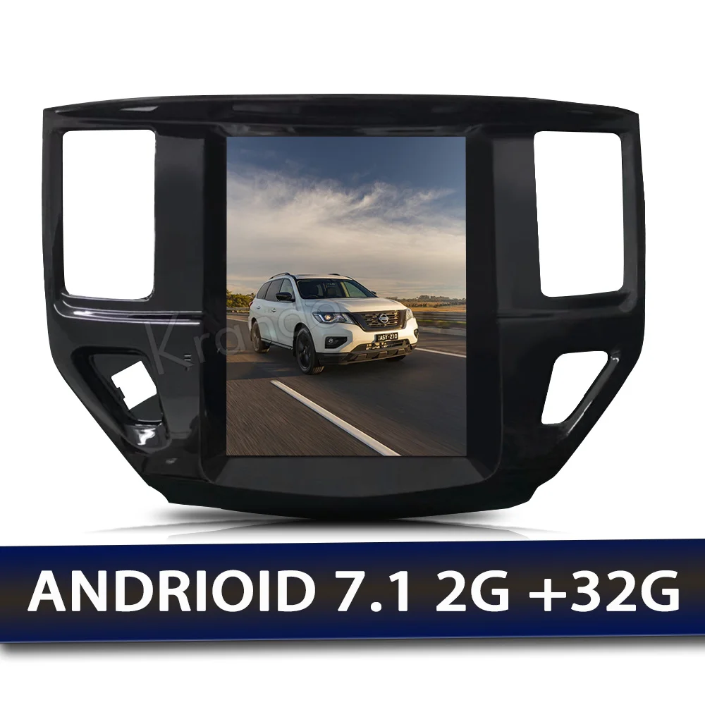 Krando Android 7,1 10," вертикальный экран Автомобильная Мультимедийная система gps для Nissan Pathfinder навигация развлечения стерео радио - Цвет: Черный