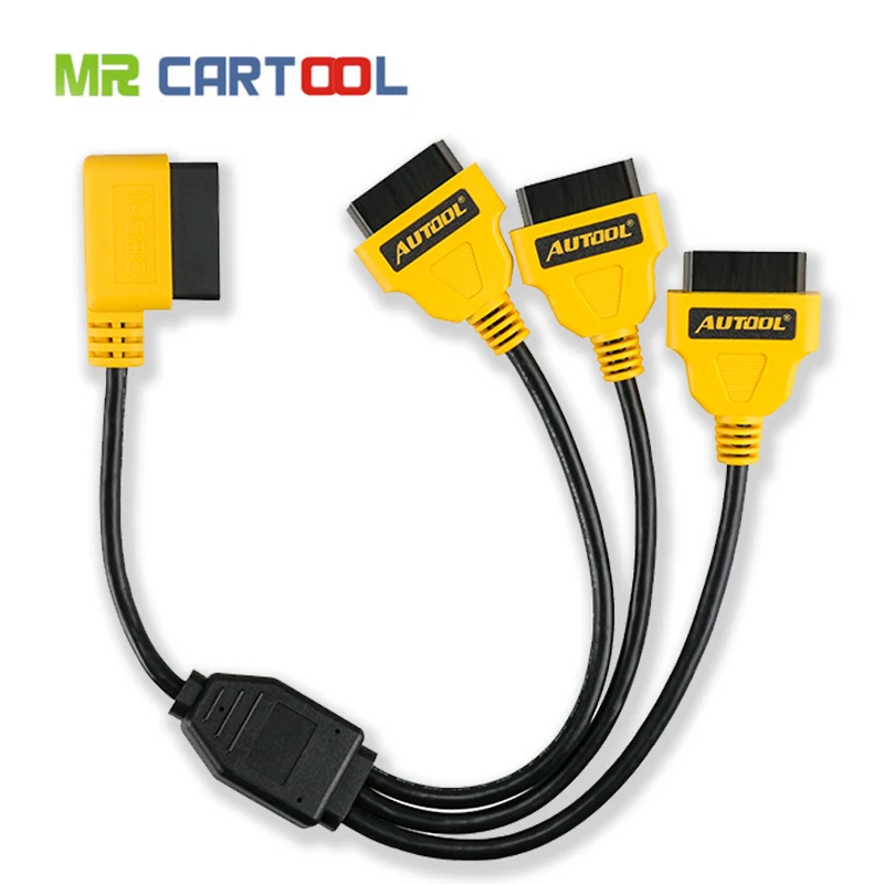 

AUTOOL 50CM OBD2 Cable Extension 1 to 3 Converter Adapter Car OBD ELM 327 Connector for OBD2 Diagnostic Tool ELM327 Cable