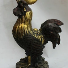 Bi003528 1" Китайский Фэншуй Бронзовый Свинка Зодиак Год Петух Петух Деньги Богатство Статуя