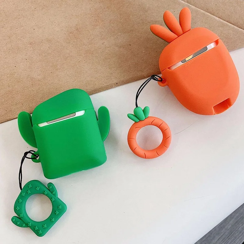 Cute Cactus Silicone Bluetooth Wireless Earphone Case For AirPods Protective Cover Skin Accessory For Apple Airpods Charging Box