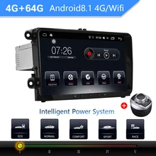 Coche reproductor Multimedia 1 Din Android 8,1 coche DVD para Volkswagen/Golf/Polo/CC/9 “4G/32G/64G