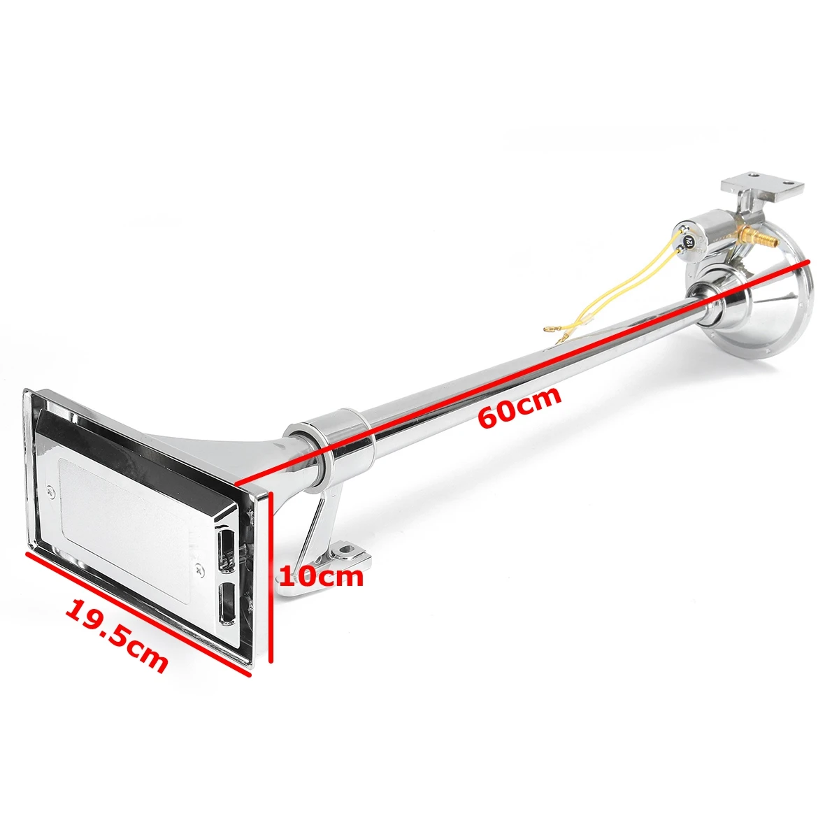 12 В 115 10 дБ хромированный клаксон грузовика для больших буровых установок громкие одиночные Длинные трубы 60 см хромированный металл