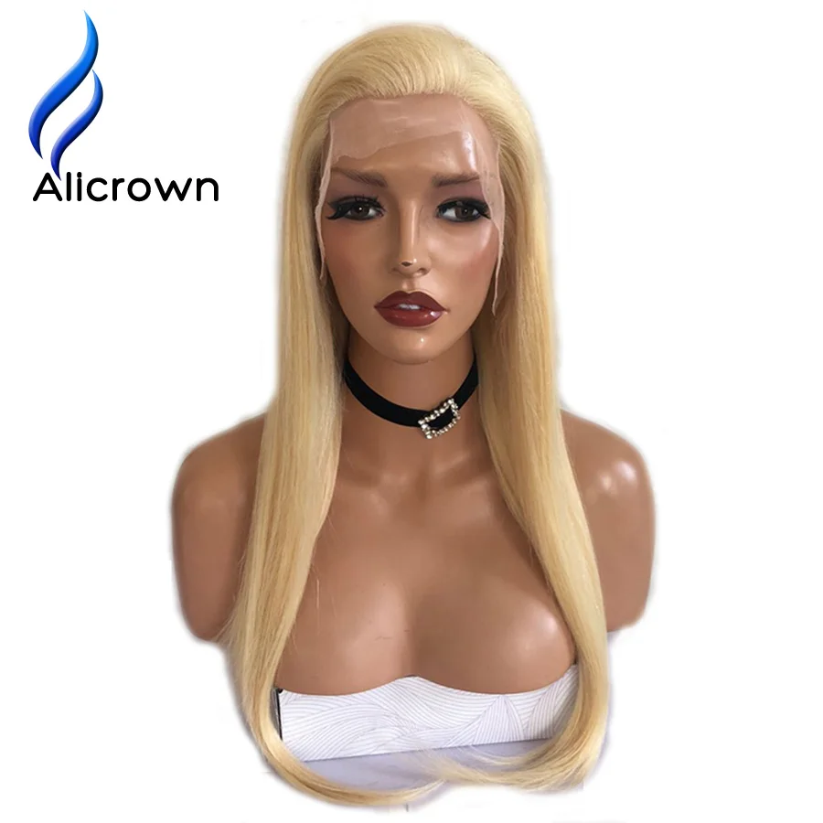 

Alicrown 613 Blonde Lace Front Human Hair Wigs With Baby Hair Pre-Plucked Remy Straight Colored Lace Wigs Brazilian Hair Wigs