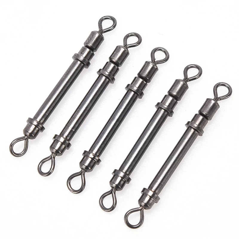 10 Pcs Strong Elastic Swivels Fishing Tackle Fishing Hook Connector Rolling Swivels Lead Sheath