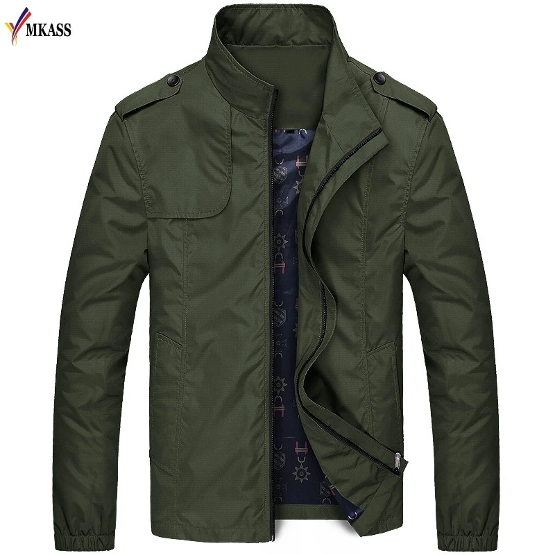 2017 New Spring Thin Fashion Brand Jacket Men Solid Bomber Jacket Slim Fit Casual Mens Jackets and Coats chaquetas hombre 4XL