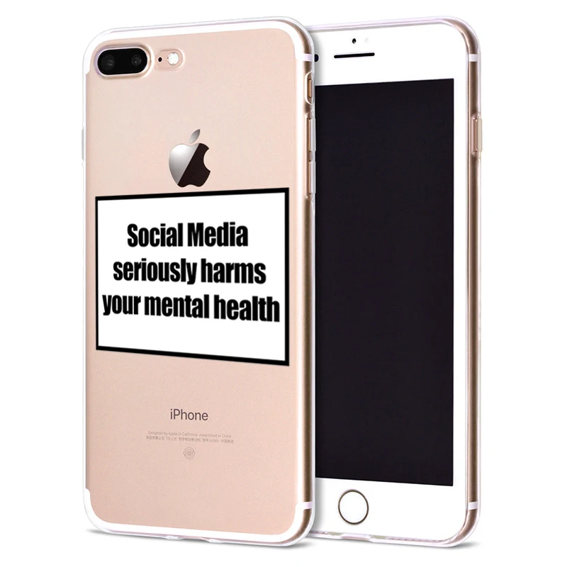 

Social Media seriously harms your mental health Soft TPU Case For Samsung Galaxy S7 Edge Coque for S8 S9 S10 Plus Luxury Capa