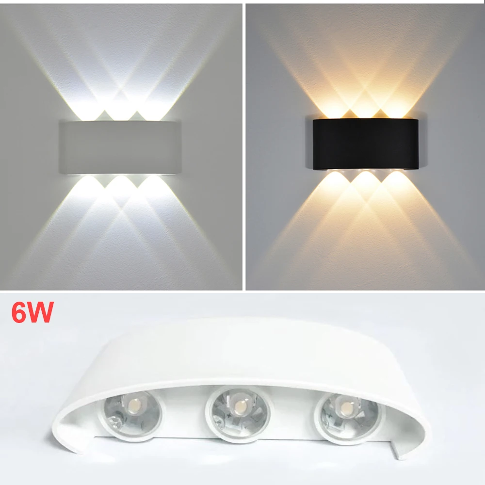 Современный простой светодиодный настенный светильник водонепроницаемый вверх вниз алюминиевые настенные бра для гостиной спальни