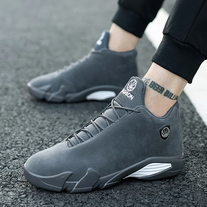 

2018 Basketball Boy Shoes High Top Basketball Male Training Shoes Comfortable Training Shoes Men Khaki Gray Basketball Sneakers