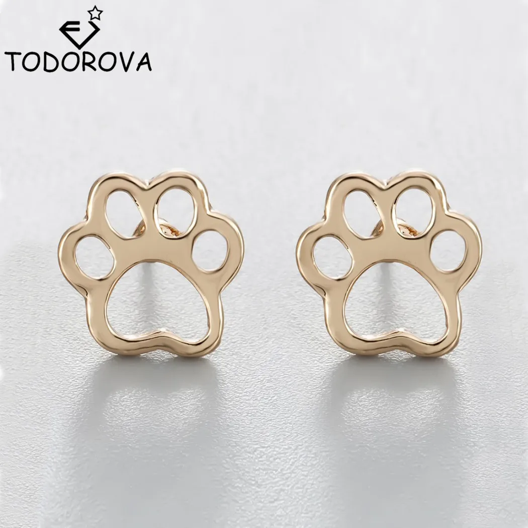 Женские серьги гвоздики в стиле бохо с принтом лап животных|stud earrings|earrings for