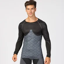 YD Открытый Спортивные Компрессионные спортивная рубашка быстросохнущая футболка Рашгард фитнесс пробежки бег с длинным рукавом Crossfit футболка