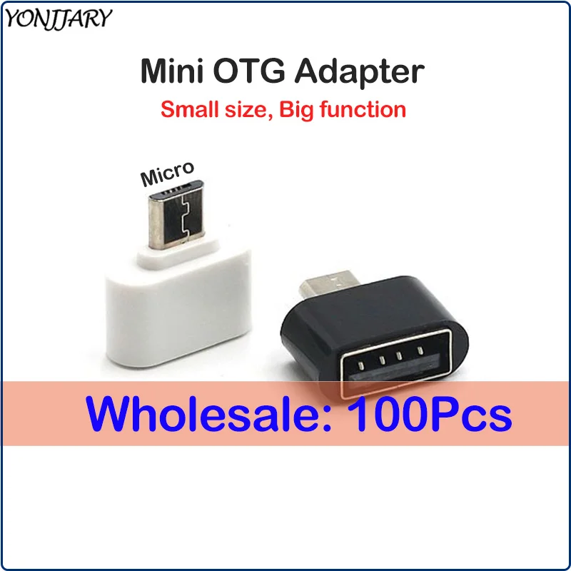 

100Pcs Wholesale Micro USB OTG Adapter for Xiaomi Redmi Note 6 Pro Micro OTG Connector for Huawei Samsung Android USB Converter