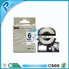 Compatible Tepra tape labelworkers tape 6mm black on white LC tape SS6KW for EPSON