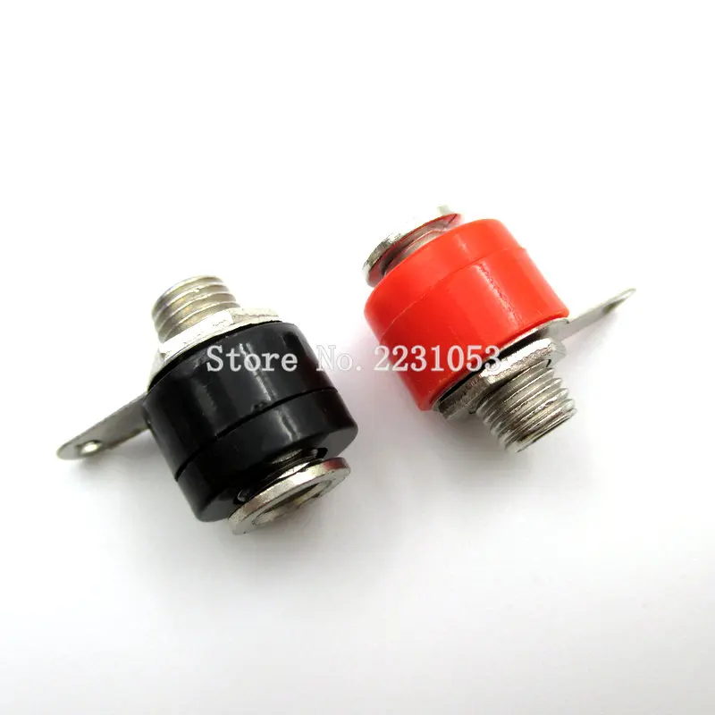 Black 4mm Panel Mount Test Socket Connector R1-22 5 Pairs Red 