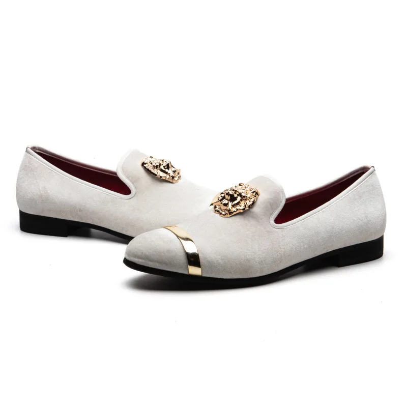 

Brand Big Size Loafers 2019 New Men's Wedding Luxury Casual Slip On Men Leather man white Shoes