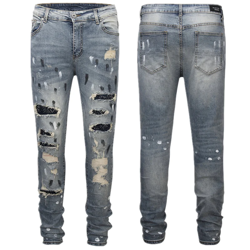 18ss мужские и женские джинсы одежда для улицы хип-хоп страх Божий джоггеры Повседневная Джастин Бибер отверстие узкие брюки джинсовые узкие