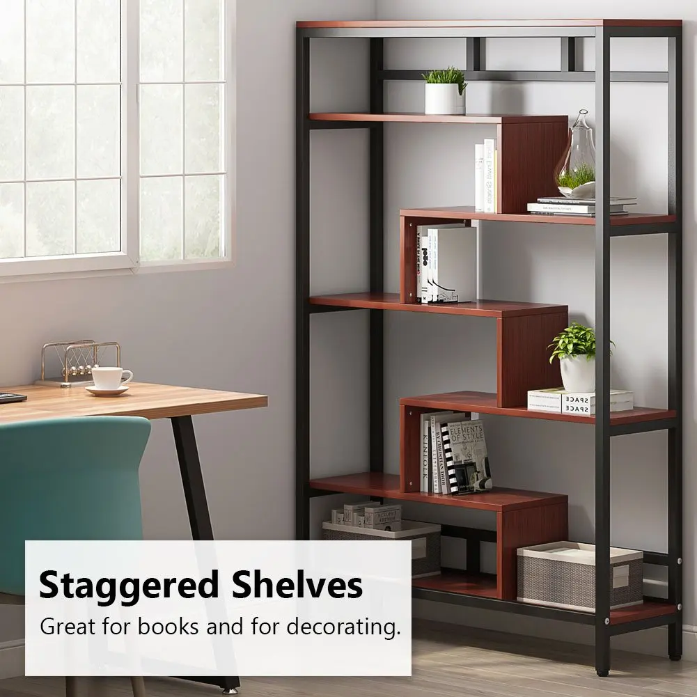 70 86 H X13 77 Wx 47 24 L 7 Shelf Bookcase Modern Contemporary