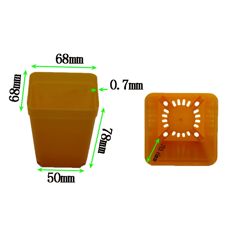 Мини квадратный цветочный горшок для растений пластиковый домашний офисный декоративный горшок для цветов красочные горшочки для суккулентов лотки зеленые мясистые растения 50 шт