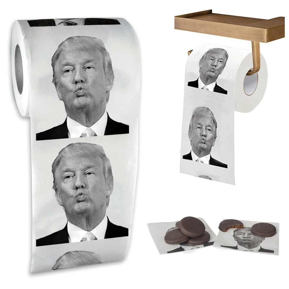 Креативная бумага для туалетной бумаги Дональд Трамп Humour туалетная бумага рулон Новинка свежесть смешной подарок Шуточный розыгрыш туалетная бумага