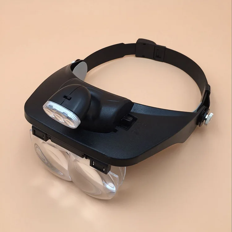 

Head Mounted Magnifier With 3 LED Lights 4 Lens Magnifier