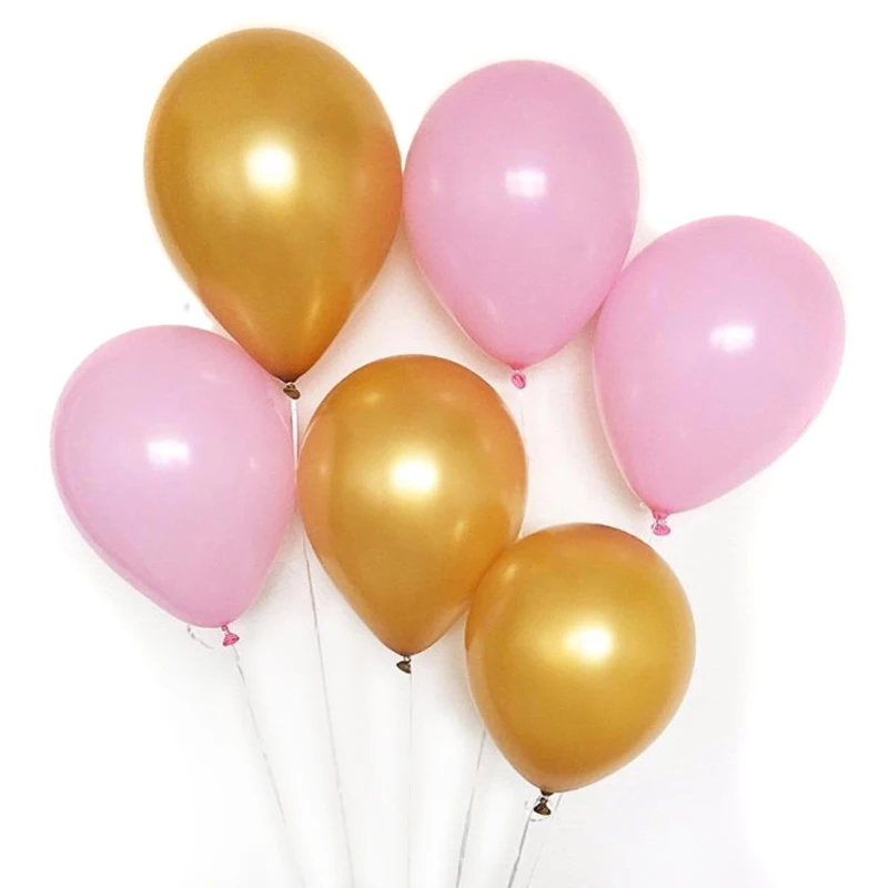 40Pcs 12inch  Metallic Round Latex Balloons Gold Silver Pink Wedding Market hotel Birthday Party decor Helium balloon