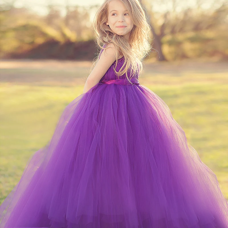 Purple Flower Girl Dresses 5T