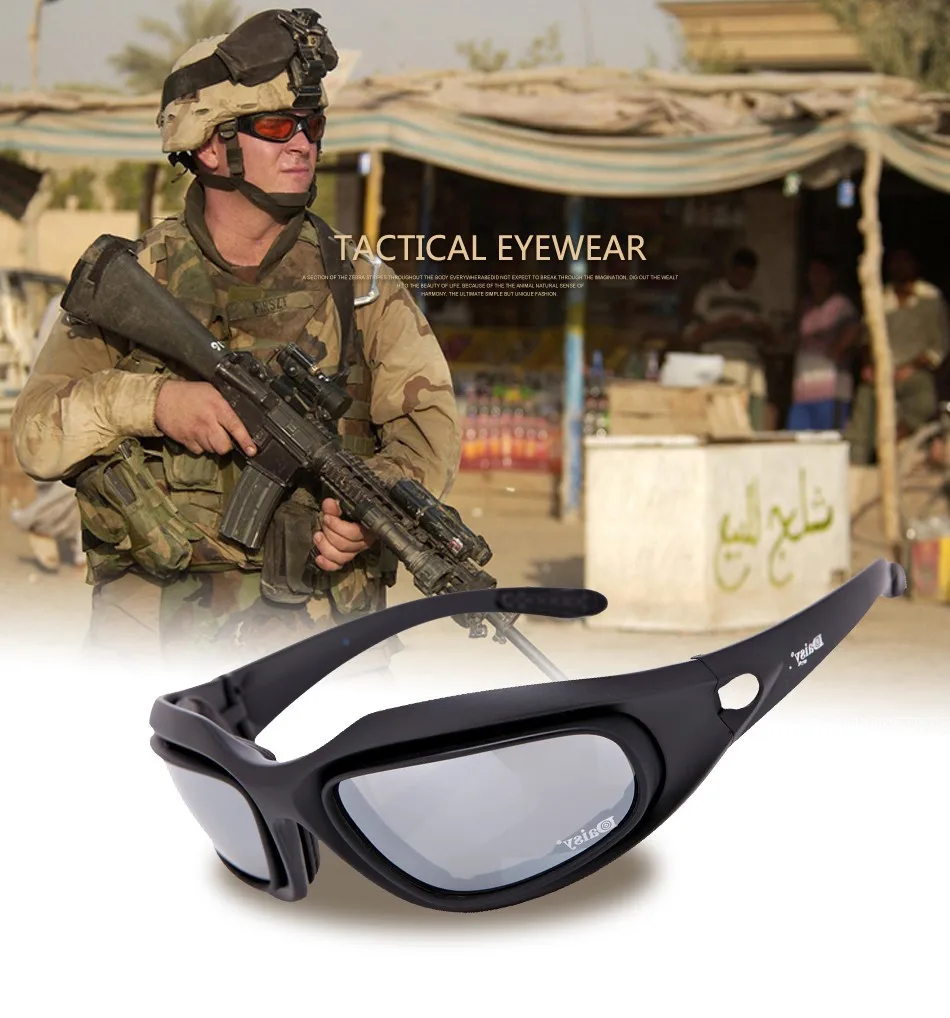 Daisy C5 X7 Army Goggles Military Sunglasses 4 Lens Game Tactical Glasses Outdoor Sports Sun Glasses