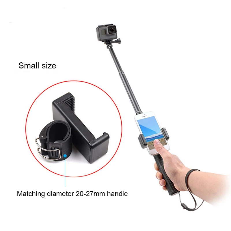 Монопод для телефона с зажимом и Gopro Hero 7 6 5 4 3 + аксессуары экшн камеры Xiaomi Yi SJCAM