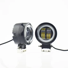 Moto rcycles рабочие огни 12 В 20 Вт светодиодные moto вспомогательные огни прожекторы moto rbike Противотуманные фары круглые квадратные ангельские глазки фары