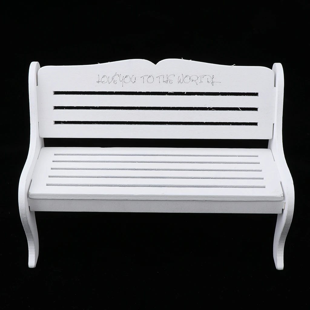1/6 Doll House Park Bench Garden Chair Furniture Kids Pretend Play Toy