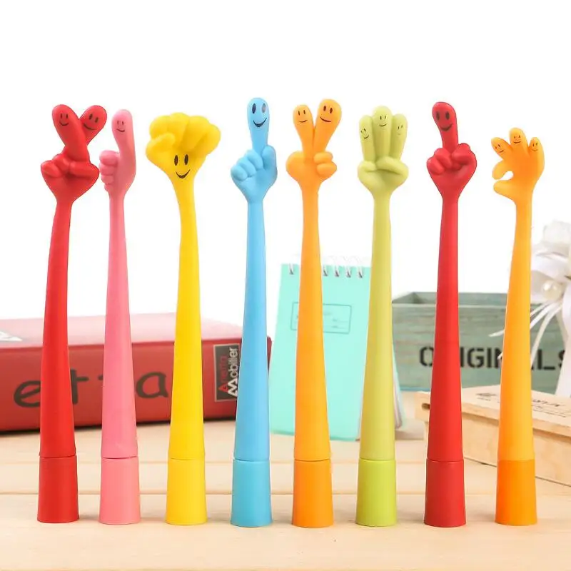 

10 pcs creative stationery Hands shape bending pen Ballpoint pen Cute cartoon finger pen Office stationery for Shop School Gifts