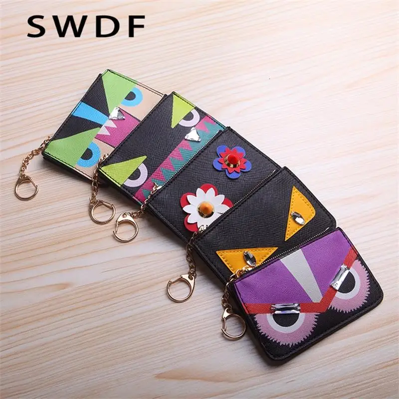 

SWDF New Cow Leather Women Wallets Coin Purse Anime Cartoon Wallet Men Women's Wallets Gift Boy And Girl Purse With Coin Pocket