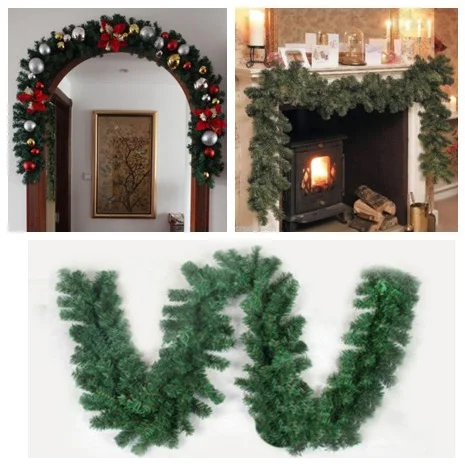 Christmas Garland Pine Tree Rattan 2.7M X 25CM Thick Mantel Fireplace Decor Luxury Merry Christmas Hot Sale