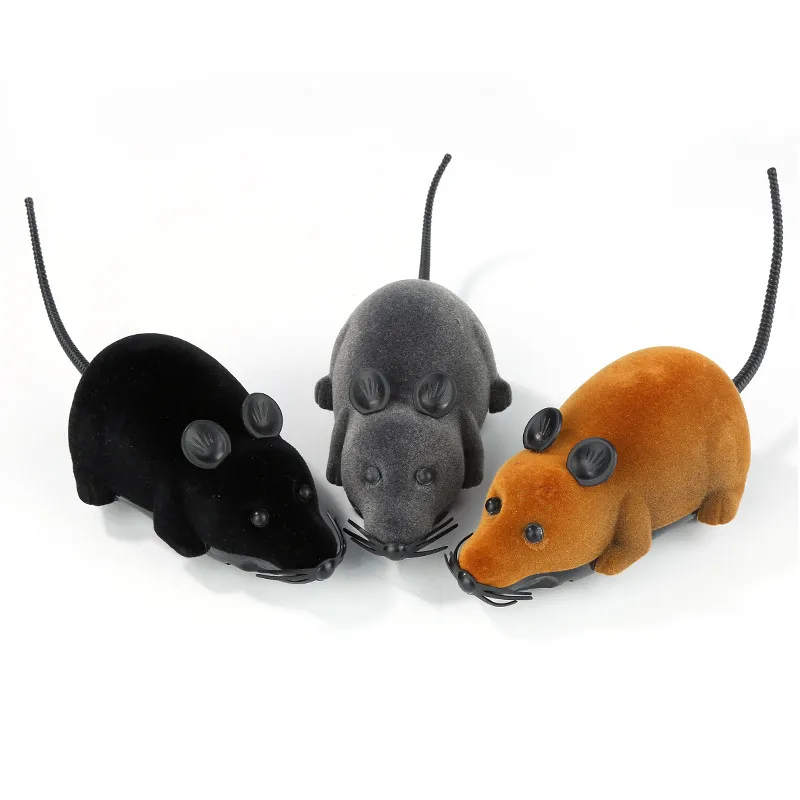 New 8 Colors Cat Toys Remote Control Wireless Simulation Plush Mouse RC Electronic Rat Mouse Mice Toy For Pet Cat Toy Mouse