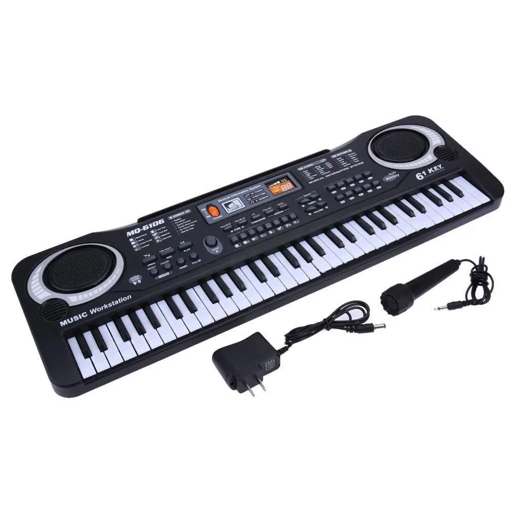 61 клавиши цифровой музыки электронная клавиатура доска для ключей Электрический пианино детский подарок, США Plug
