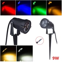 220 В 110 в наружный светодиодный садовый газон 9 Вт ландшафтный светильник Спайк водонепроницаемый 12 В дорожка лампа теплый белый зеленый точечный светильник