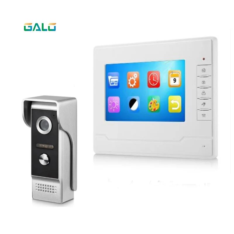 

7'' TFT LCD Wired Video Door Phone Visual Video Intercom Speakerphone Intercom System With Waterproof Outdoor IR Camera