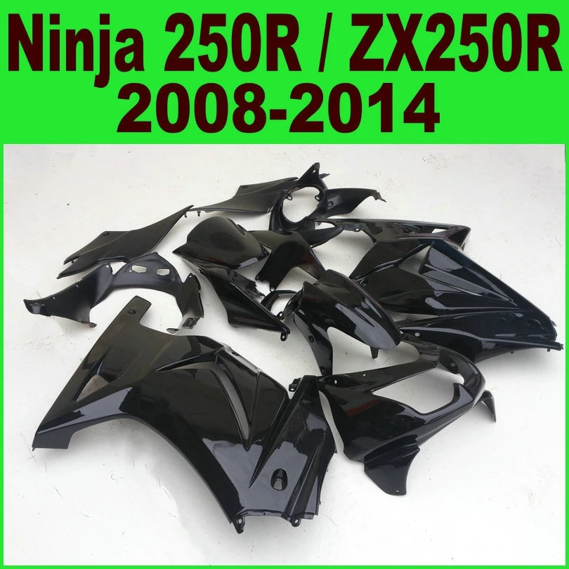 Glossy black OEM Kawasaki Ninja 250r Fairings kit EX250 2008 - 2014 year model ZX 250 08 09 10 11 12 13 14 fairing kits R8L7 Glossy black OEM Kawasaki Ninja 250r Fairings kit EX250 2008 - 2014 year model ZX 250 08 09 10 11 12 13 14 fairing kits R8L7