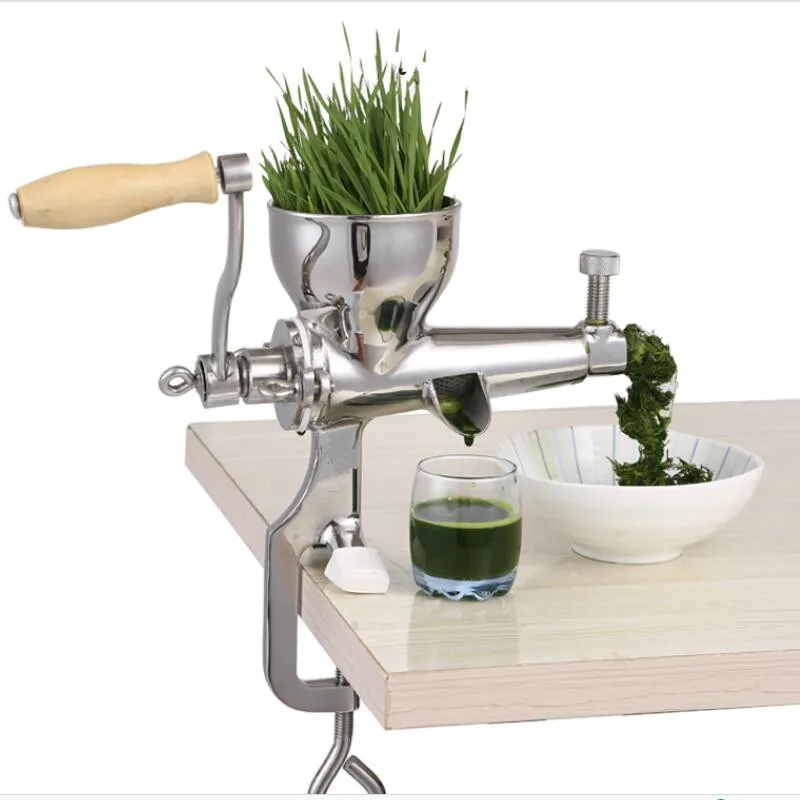 

Stainless steel manual wheat grass screw juicer hand crank lemon squeezer juice