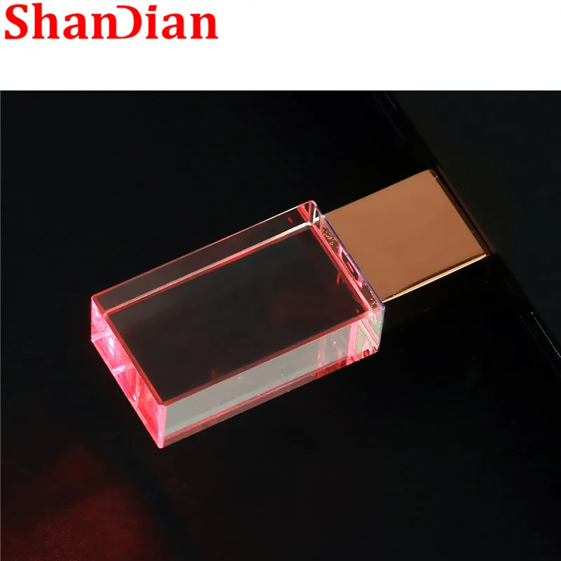 SHANDIAN(более 10 шт. бесплатный логотип) Кристальный usb флеш-накопитель металлический флеш-накопитель 8 ГБ 16 ГБ 32 ГБ 64 Гб 128 ГБ u дисковая карта памяти