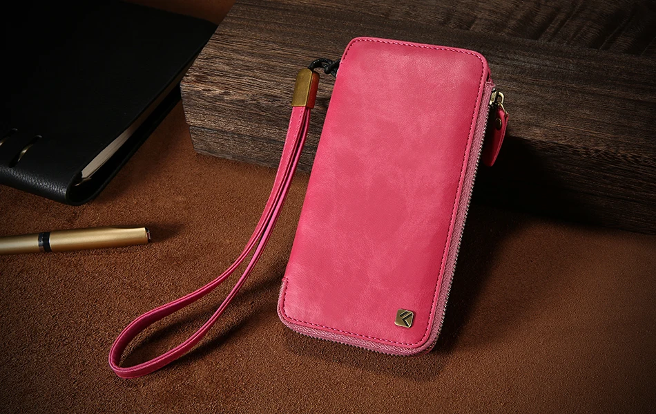 PU Wallet Case For iPhone 6 6S 7 Plus Leather Cover Zipper Handbag (4)
