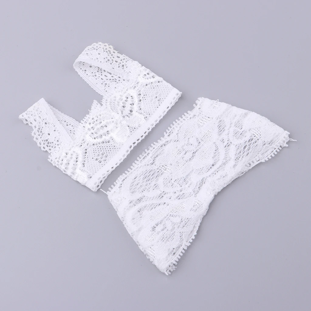 1/4 White Lace Brace Underwear Top Brief Lingerie Set for BJD Doll Clothes Accessories