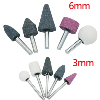 

10pcs Ceramic Grinding Head Set 3mm/6mm Handle Diameter Metal Grinding Tool