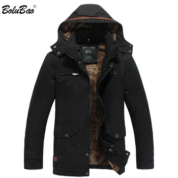 

BOLUBAO Brand Men Warm Parkas Overcoat Winter Male Hooded Thicken Parka Coats Men's High Quality Solid Color Parkas Coat