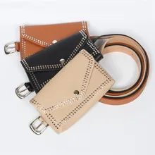 Женская поясная сумка на пояс с заклепками, женская сумка из искусственной кожи, роскошная сумка heuptas wandelen groot, дизайнерские сумки