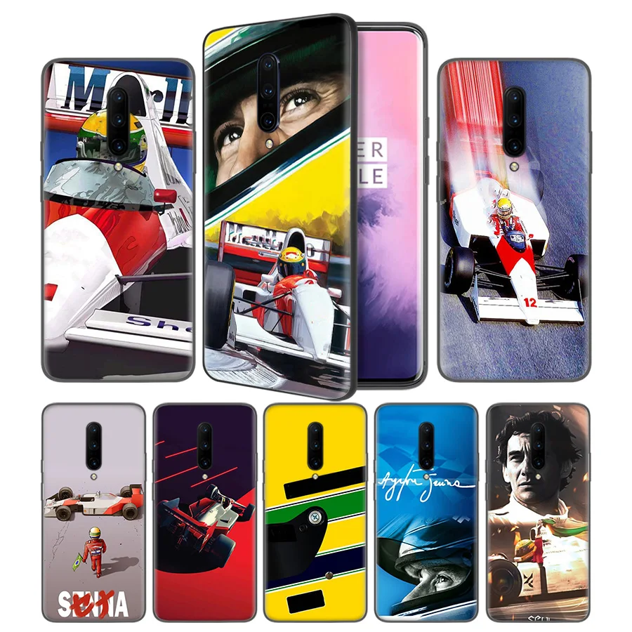 Ayrton Senna Soft Black Silicone Case Cover for font b OnePlus b font 6 6T font