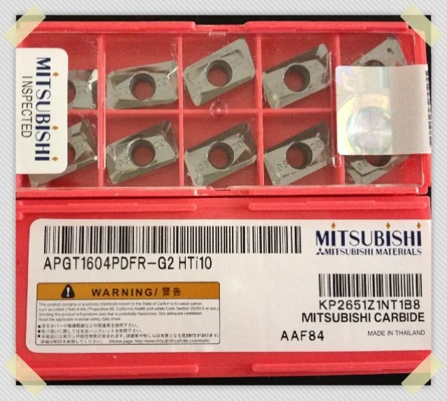 APGT1604PDFR G2 HTI10 Mitsubishi carbide cnc insert Milling lathe inserts Cutting for ALin