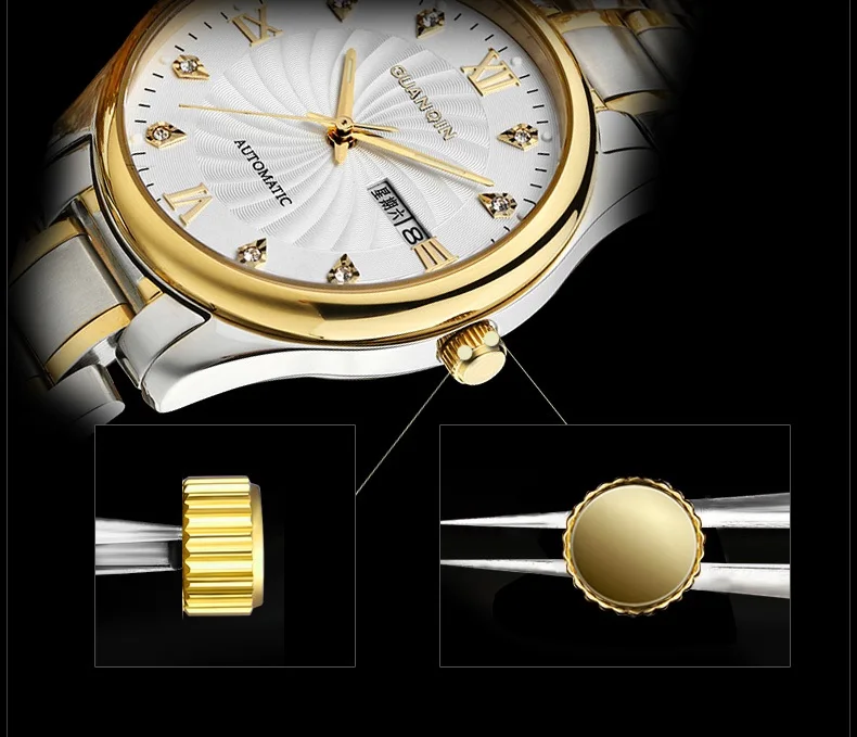 GUANQIN Mens Watch Top Brand Automatic Watch Calendar Luminous Perspective Week Clock Men Water Resistant Male Wristwatches 2017 (7)