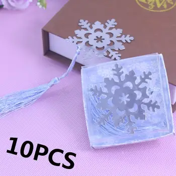 

10PCS Snowflake Bookmark Favor Boda First Communion Gift Baby Shower Recuerdos Para Bautizo Wedding Favors and Gifts For Guest